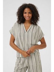 Kaffe Bluzka "Milia" w kolorze miętowo-czarnym rozmiar: 42. Zielone bluzki damskie Kaffe, bez wzorów, z włókna, bez kołnierzyka, bez ramiączek. Za 73.93 zł.