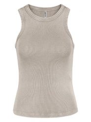 Sublevel Top w kolorze szarobrązowym rozmiar: L. Brązowe topy damskie Sublevel, l, bez wzorów, prążkowane, bez kołnierzyka. Za 39.99 zł.