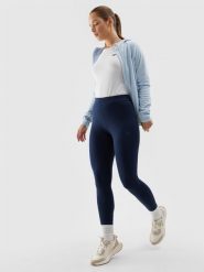4F Legginsy dzianinowe damskie - granatowe XS. Niebieskie legginsy damskie 4f, s, bez wzorów, z bawełny. Za 39.99 zł.