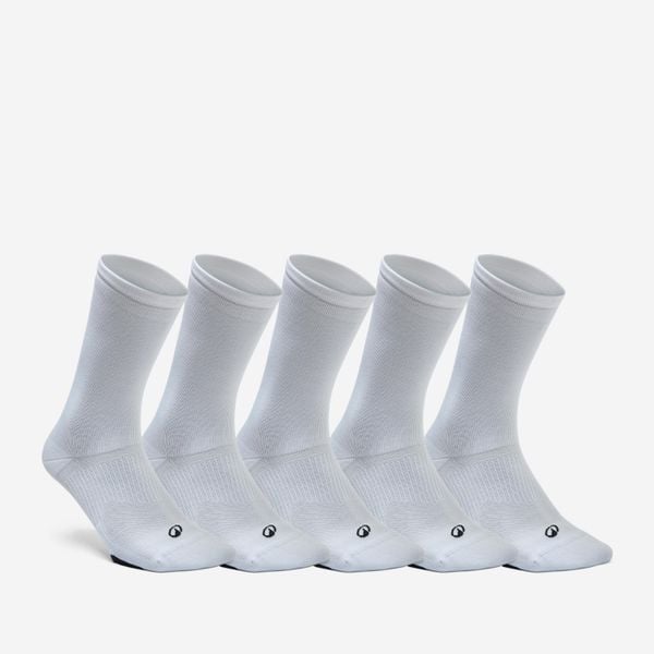 Skarpetki fitness Domyos wysokie 5 par. Skarpetki damskie DOMYOS, bez wzorów, z dzianiny. Za 59.99 zł.