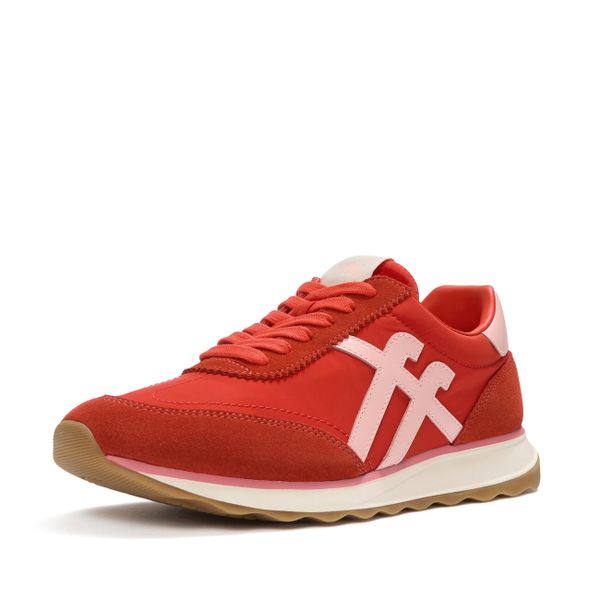 FitFlop Retro-Q FF Sneakers en tissu/suède. Żółte obuwie trekkingowe damskie FIT FLOP. Za 446.00 zł.