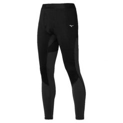 Legginsy Mizuno Breath Thermo Merino Wool. Czarne spodnie sportowe męskie Mizuno, z materiału. Za 282.50 zł.