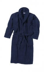 Szlafrok Beco z kołnierzem ciemnoniebieski. Niebieskie szlafroki damskie 47 Brand, m, bez wzorów, z tkaniny. Za 375.99 zł.