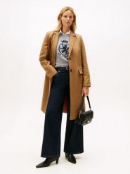 Tommy Hilfiger Wełniany płaszcz z zawartością kaszmiru Kobiety Wełna brązowy, 42. Brązowe płaszcze damskie Tommy Hilfiger, bez wzorów, z kaszmiru, klasyczne. Za 1,499.95 zł.