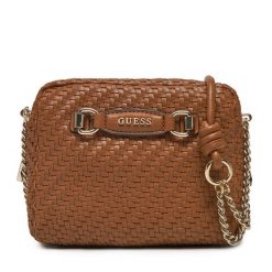 Torebka Guess. Brązowe listonoszki damskie Guess, z aplikacjami, bez dodatków. Za 319.99 zł.