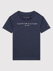 Tommy Hilfiger T-Shirt Baby Essential KN0KN01487 Granatowy Regular Fit. Niebieskie t-shirty chłopięce Tommy Hilfiger, bez wzorów, z bawełny, bez ramiączek. Za 79.99 zł.