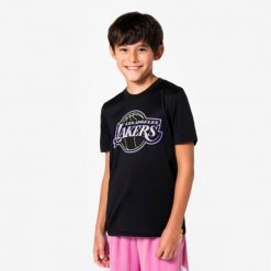 Koszulka do koszykówki dla dzieci NBA Lakers 900. Czarne koszulki dziewczęce TARMAK, m, bez wzorów, z materiału, bez ramiączek. Za 59.99 zł.