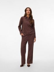 Vero Moda Spodnie w kolorze brązowym rozmiar: M. Brązowe spodnie materiałowe damskie Vero Moda, bez wzorów, z bawełny. Za 83.22 zł.