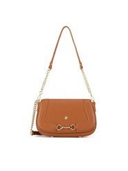 Beverly Hills Polo Club Torebka BHPC-K-045-06 Brązowy. Brązowe listonoszki damskie Beverly Hills Polo Club, bez wzorów, z materiału, bez dodatków. Za 199.99 zł.