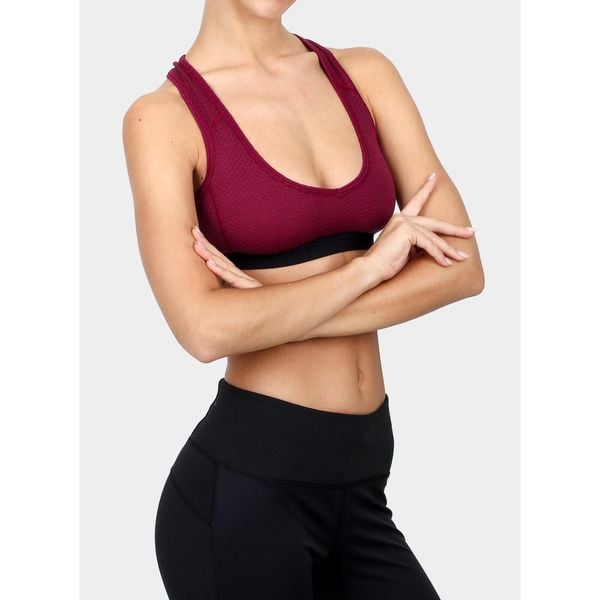 Stanik sportowy Sensor Merino DF Bra. Fioletowe biustonosze sportowe damskie Sensor, bez wzorów. Za 106.99 zł.
