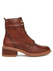 Pikolinos Botki W0D-8672 Brązowy. Brązowe botki damskie Pikolinos, ze skóry, bez obcasa, na słupku, bez zapięcia. Za 539.99 zł.