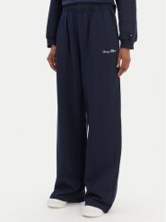 Tommy Hilfiger Spodnie dresowe Script WW0WW48784 Granatowy Relaxed Fit. Niebieskie spodnie dresowe damskie Tommy Hilfiger, s, bez wzorów, z bawełny. Za 519.99 zł.