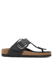 Birkenstock Japonki Gizeh Big Buckle 1023337 Czarny. Czarne klapki damskie Birkenstock, bez wzorów, z nubiku, bez obcasa. Za 399.99 zł.
