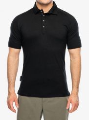 Koszulka polo Sensor Merino Active Polo Tee SS. Czarne koszulki polo męskie Sensor, s, bez wzorów, z materiału, bez ramiączek. Za 384.99 zł.