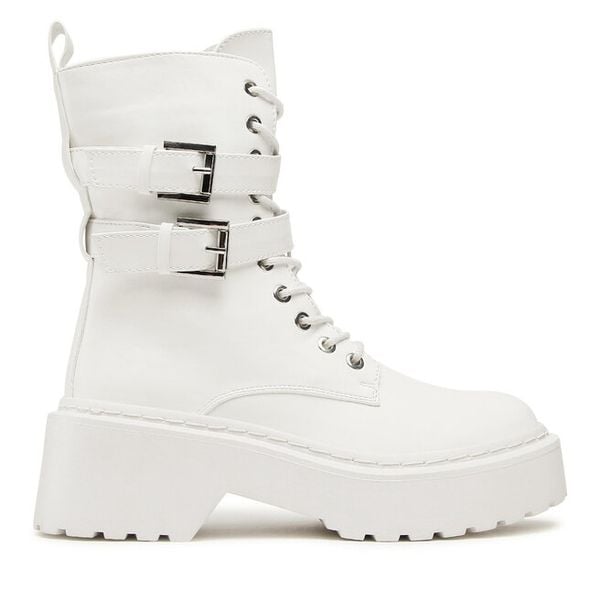 Trapery DeeZee. Białe trapery damskie DeeZee, bez obcasa. Za 179.99 zł.