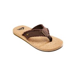 Japonki Monkey Abyss męskie. Brązowe klapki i japonki męskie Quiksilver, z bawełny. W wyprzedaży za 89.99 zł.