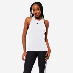 Koszulka na ramiączka treningowa fitness cardio damska ADIDAS. Topy sportowe damskie Adidas, m, bez wzorów, z materiału, bez ramiączek. Za 119.99 zł.
