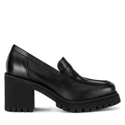 Półbuty Badura. Czarne półbuty damskie Badura, bez wzorów, bez obcasa, na obcasie. Za 299.99 zł.