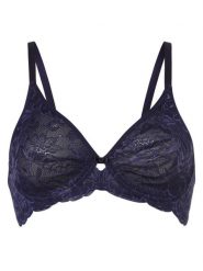 Triumph biustonosz z fiszbinami Kobiety niebieski, 75C. Niebieskie biustonosze Triumph, bez wzorów, z koronki. Za 179.95 zł.