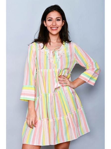 H.H.G. Sukienka ze wzorem rozmiar: L. Sukienki damskie H.H.G., l, bez wzorów, z bawełny, bez kołnierzyka, bez ramiączek, mini, rozkloszowane. Za 39.31 zł.