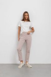 SPODNIE CHER CAFFE LATTE S - Flawless. Spodnie materiałowe damskie Flawless, bez wzorów, z bawełny, sportowe. Za 232.50 zł.