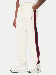 Tommy Hilfiger Spodnie dresowe Pique MW0MW44995 Kremowy Regular Fit. Białe spodnie dresowe męskie Tommy Hilfiger, bez wzorów, z bawełny. Za 597.99 zł.