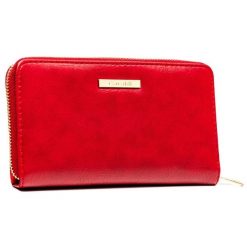 Portfel damski na karty duży czerwone ze skóry ekologicznej poziomy na zatrzask i suwak 4U CAVALDI CHWJ-08. Czerwone portfele damskie 4U Cavaldi, bez wzorów, ze skóry ekologicznej. Za 45.00 zł.