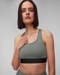 Stanik Casall Graphic Sports Bra. Zielone biustonosze sportowe damskie Casall, bez wzorów, z materiału. Za 119.00 zł.