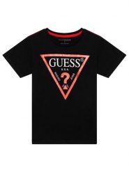 Guess T-Shirt N73I55 K8HM0 Czarny Regular Fit. Czarne t-shirty chłopięce Guess, z aplikacjami, z bawełny, bez ramiączek. Za 49.99 zł.