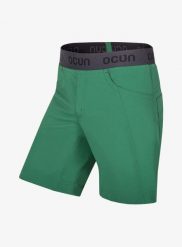 Spodenki wspinaczkowe męskie Ocun Mania Shorty. Zielone szorty męskie Ocun, z materiału, bez kołnierzyka. Za 288.19 zł.