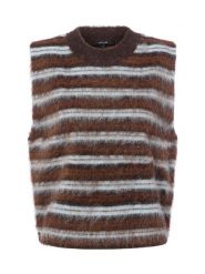 Opus Sweter bez rękawów z domieszką alpaki Kobiety brązowy|niebieski, 38. Brązowe swetry klasyczne damskie Opus, z wełny, bez kołnierzyka. Za 399.95 zł.