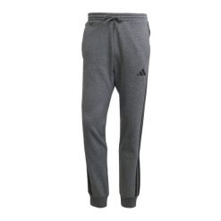 Spodnie do biegania adidas Essentials 3-Stripes Fleece. Szare spodnie sportowe męskie Adidas, z bawełny. Za 297.50 zł.