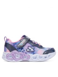 Skechers Sneakersy Infinite Heart Lights 303261L/NVMT Fioletowy. Fioletowe buty sportowe dziewczęce Skechers, bez wzorów, ze skóry, bez zapięcia. Za 229.99 zł.