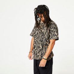 Koszulka do tańca Starever oversize. Brązowe bluzki damskie STAREVER, xl, bez wzorów, z bawełny, sportowe, bez kołnierzyka, bez ramiączek. W wyprzedaży za 29.99 zł.