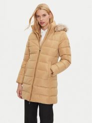 Tommy Hilfiger Płaszcz zimowy Heritage WW0WW43234 Beżowy Regular Fit. Brązowe płaszcze damskie Tommy Hilfiger, na zimę, m, bez wzorów, z syntetyku. Za 1,119.00 zł.