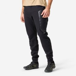 Spodnie rowerowe MTB Rockrider Expl 500 zimowe. Czarne szorty męskie ROCKRIDER, na zimę, bez wzorów, z materiału, sportowe. Za 199.99 zł.