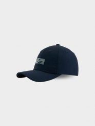 4F Czapka z daszkiem strapback uniseks - granatowa XS/S (56cm). Niebieskie czapki z daszkiem damskie 4f, bez wzorów. Za 59.99 zł.