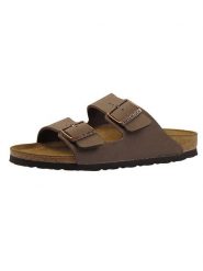 Birkenstock Klapki "Arizona" w kolorze brązowym rozmiar: 45. Brązowe klapki damskie Birkenstock, bez wzorów, bez obcasa. Za 334.60 zł.