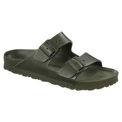 Klapki damskie Birkenstock Arizona Birkoflor. Czarne klapki damskie Birkenstock, bez wzorów, z materiału, bez obcasa. Za 357.00 zł.