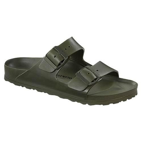Klapki damskie Birkenstock Arizona Birkoflor. Czarne klapki damskie Birkenstock, bez wzorów, z materiału, bez obcasa. Za 376.00 zł.