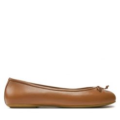Baleriny Geox. Brązowe baleriny damskie Geox, bez wzorów, bez obcasa. Za 254.99 zł.