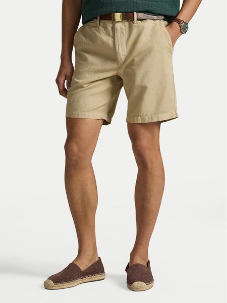Polo Ralph Lauren Szorty materiałowe 710741375024 Beżowy Regular Fit. Brązowe szorty męskie Polo Ralph Lauren, bez wzorów, z bawełny. Za 749.99 zł.