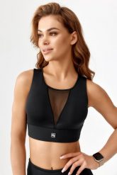 Stanik top sportowy treningowy szybkoschnący Rough Radical Sports Bra Kendi. Czarne biustonosze sportowe damskie ROUGH RADICAL, bez wzorów, z dzianiny. Za 103.92 zł.