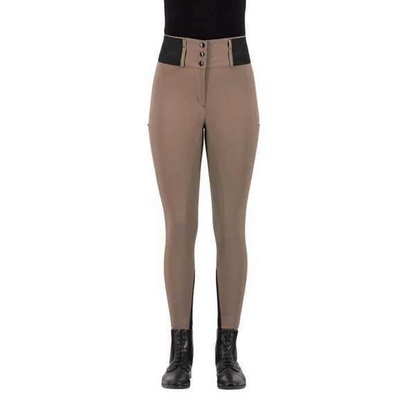 Damskie spodnie jeździeckie z pełnym lejem Euro-Star Athletic leanline. Brązowe spodnie materiałowe damskie EURO-STAR, bez wzorów, z tkaniny, retro. Za 775.00 zł.