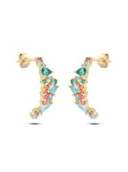 Les Favorites Pozłacane kolczyki-wkrętki z cyrkoniami rozmiar: onesize. Żółte kolczyki damskie Les Favorites, z cyrkonią, pozłacane. Za 130.99 zł.