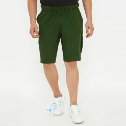 Mężczyzna Sportowe Szorty Cargo Bawełna Ciemnozielony F9. Zielone szorty męskie Legea, bez wzorów, z bawełny, sportowe. Za 76.90 zł.