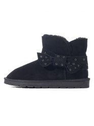 NICEBAY Skórzane botki "Brisca" w kolorze czarnym rozmiar: 40. Czarne botki damskie Nicebay, z materiału, bez obcasa, bez zapięcia. Za 281.45 zł.