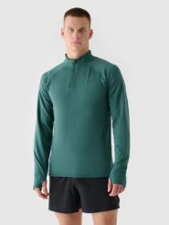 4F Bluza do biegania szybkoschnąca męska - zielona XXL. Zielone bluzy bez kaptura męskie 4f, bez wzorów, z dzianiny, klasyczne, bez kołnierzyka, bez ramiączek. W wyprzedaży za 99.99 zł.