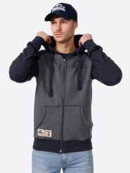 Bluza z kapturem i zamkiem błyskawicznym Lonsdale Slough. Niebieskie bluzy z kapturem męskie Lonsdale, m, z polaru. Za 324.00 zł.