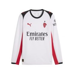 Męska koszulka wyjazdowa z długim rękawem AC Milan 25/26 PUMA. Białe koszulki męskie z długim rękawem Puma, l, z materiału, bez ramiączek, do piłki nożnej. Za 334.00 zł.